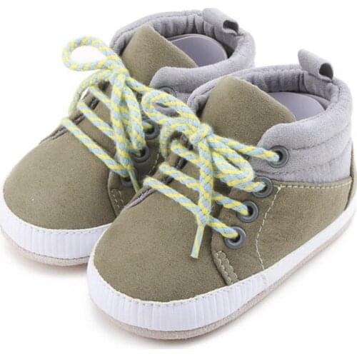 Baby Solid PU Breathable First Walkers Boy Soft Sole Soft Baby Boots Anti-slip Boots Baby Shoes Sneaker 0-18 M