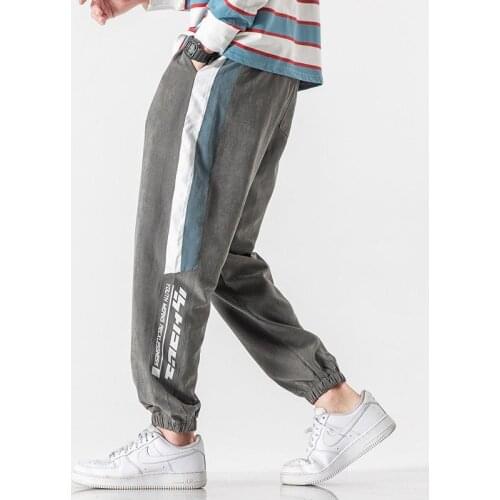 2021 Summer High Street Men Drawstring Sweatpants Casual Loose Trousers Side Stripe Letter Men Clothing Home Working Comfortable