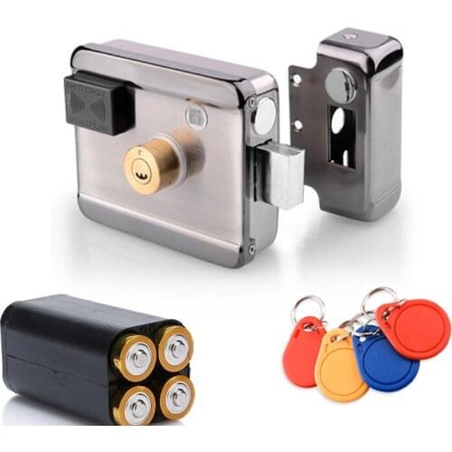 Free Wiring Safety Door Lock IC Card Unlock Household Electric Control Door Lock Electromagnetic Lock With Power Supply Optional