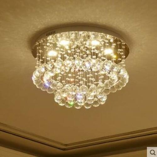 Crystal ceiling lamp simple modern round bedroom lamp warm romantic childrens room lighting luxury crystal lamps led lighting