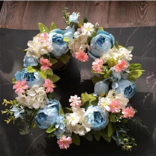 Creative Blue Fake Flower Dried Flower Garland Home Bedroom Decoration Pendant Lounge Wall Decoration Decoration