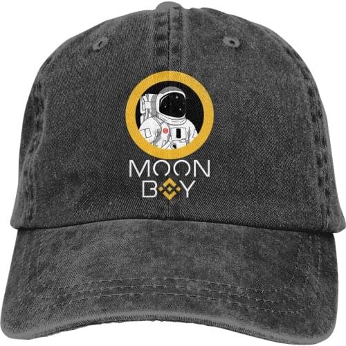 Washed Mens Baseball Cap BNB Moon Boy Trucker Snapback Caps Dad Hat Binance Coin Crypto Miners Golf Hats
