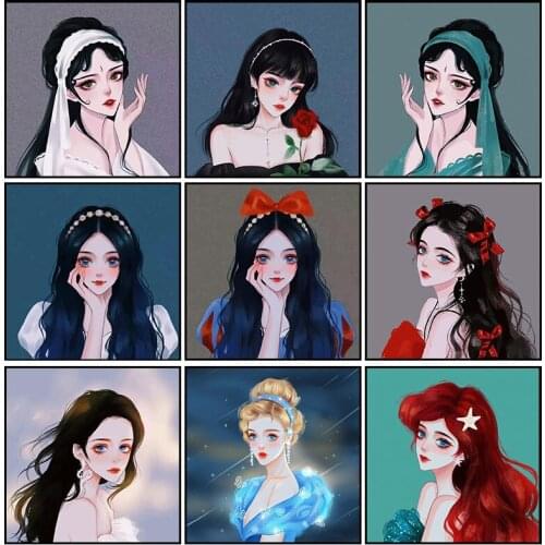 The New 5D Beautiful Disney Princess Diamond Painting Embroidery Stitch Kit Full Brick Decorated Living Room