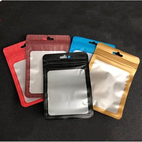 20Pcs Zip Lock Resealable Mylar Bags Matte Clear Package Foil Food Storage Bag Hang Hole Plastic Zipper Pouches 10.5*15cm