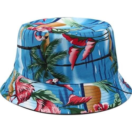 Unisex Summer Foldable Bucket Hat Women Outdoor Sunscreen Fisherman Hat Men Cotton Tropical Panama Cap Double Sided Can Be Worn