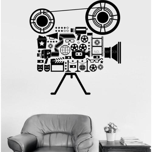 Film Drama Tool Stickers Vinyl Wall Decal Camera Filming Art Room DIY Self-sticking Stickers Movie Style Wallpapers New LC1596