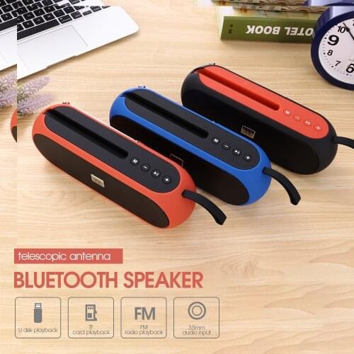 Portable Wireless Speaker Outdoor Bluetooth Louldspeaker Stereo Sound Subwoofer Mini Table Sound Bar FM Music Player Support TF