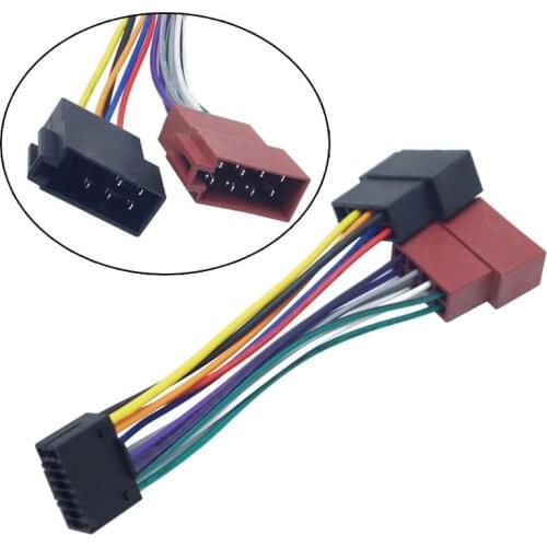 X7AE Wire Harness Adaptor for kenwood/JVC PI100 Car Stereo Radio ISO Standard Connector 16Pin Plug Cable Car Wire Adapter