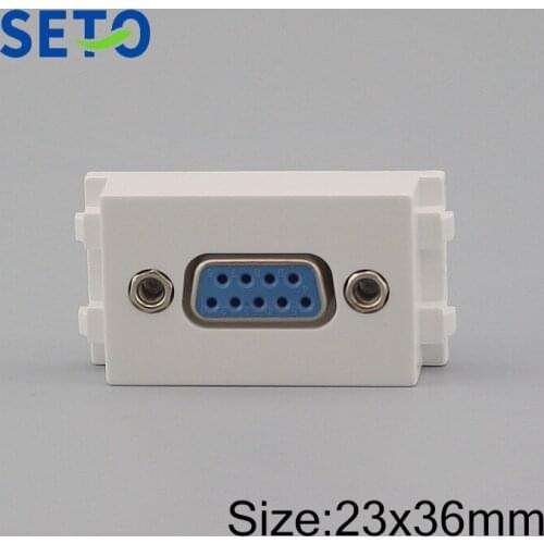 SeTo 128 Type VGA Projector Plug Module 9 Hole Female VGA Connector Keystone For Wall Plate Socket