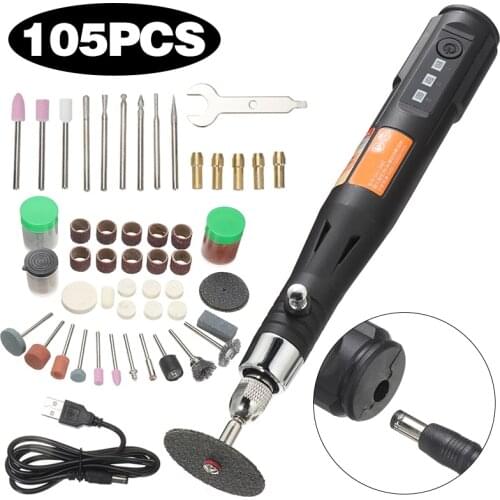 3 Speeds Adjustable Mini Electric Drill Grinder New Electric Rotary Drill Engraving Pen Tools With 105pcs Grinding Accessories