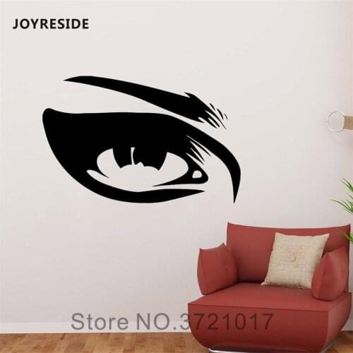 JOYRESIDE Sexy Eye Wall Beauty Salon Decals Hot Woman Vinyl Sticker Interior Home living Room Decoration Art Design Mural A1545