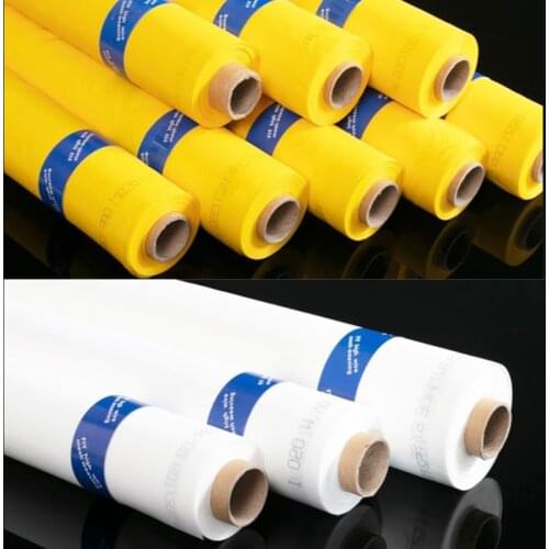 20/50 Meters Silk Screen Printing Mesh for Textiles Clothes Glass PCB Screen Printing 16-120T White Yellow Polyester Mesh Net