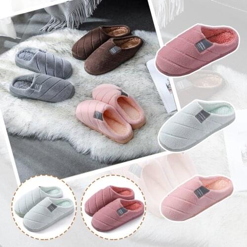 Cute Bow-knot Warm Home Slipper Women Shoes Cotton Soft Plush Home Slippers Indoor Flip Flops Large Size Flats Slaps Women