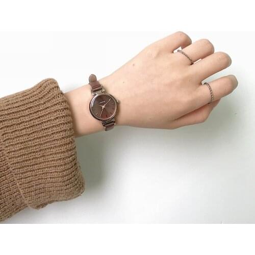 Ulzzang fashion brand women bracelet watches retro brown vintage leather watch female quartz clock casual ladies wristwatches