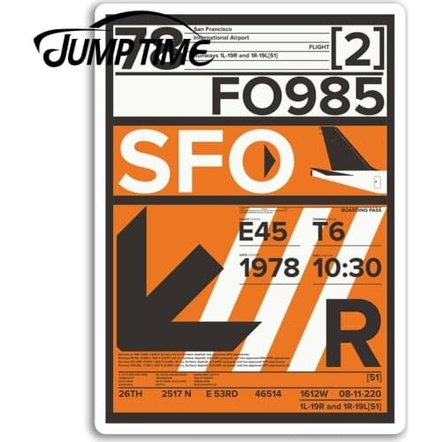 Jump Time for San Francisco Airport Vinyl Stickers Sticker Laptop Luggage Truck Window Bumper Decal Waterproof Accessories