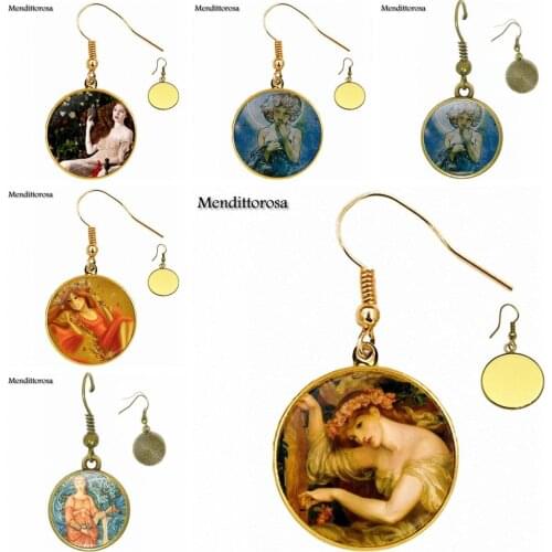 For Girls Vintage Jewelry With Bronze/Silver/Golden Clip Ear Hook Drop Earrings Roman Goddess of Flowers