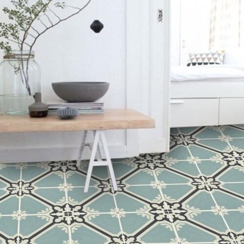 10pcs Waterproof Bathroom Livingroom Floor Tile Stickers Adhesive PVC Retro Sticker Non-Slip DIY Home Decor 10/15/20/30cm