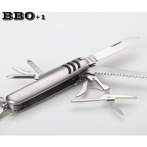 High Quality 1pcs 11 in one Functions Outdoor Camping Survival Knife Multifunctional Folding Army Knives Outdoors Survival Knife
