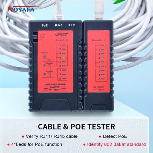 Top Quality NOYAFA NF-468PT POE Tester Verify RJ11 RJ45 Cable Detect PoE Identify 802.3 at/af Standard Test POE