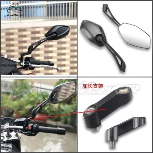 2Pcs/Pair Motorcycle Rearview Mirror Scooter E-Bike Rear View Mirrors Back Side Convex Mirror 8mm 10mm Carbon Fiber