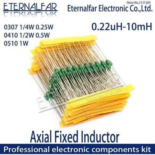 0410 1/2W 0.5W 1UH 1 UH 1R0K 10UH 100K Axial Fixed Color Code Ring Inductors DIP Inductance TV Radios Electromagnetic Induction
