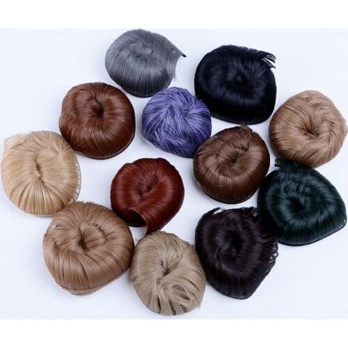 1 pc doll wig 1/3 1/4 1/6 5cm black white brown color straight doll hair for BJD doll diy hair