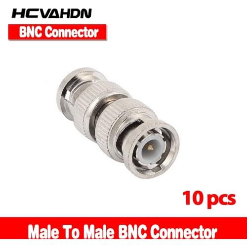 10pcs/lot CCTV Accessories BNC Male to Male CCTV Security Coax Coupler Video BNC Connector Adapter RF Convertor