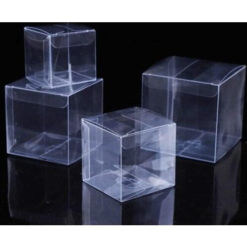 10pcs/lot PVC Plastic Gift Boxes Transparent Birthday Party Favor Gift Packing Souvenir Box Wedding Clear Sweet Candy Case Box