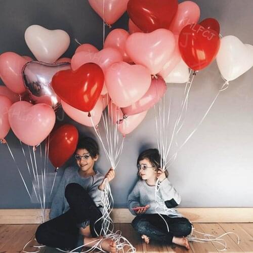 20pcs/lot 2.2g Pink White Red Love Latex Balloons Heart Shaped Thickening Pearl Balloons Wedding Supplies Birthday Party Decor