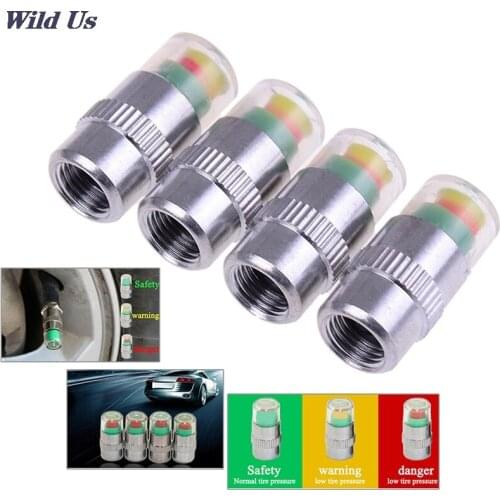 4PCS Tire Pressure Monitor Pressure Gauge Cap Sensor Indicator Car Alert Monitoring Tools Kit