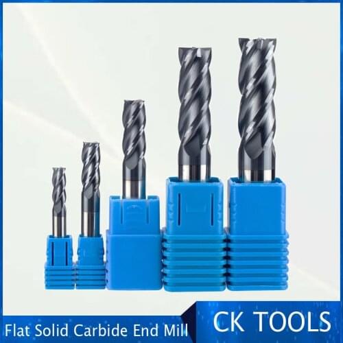 5pcs 2mm 3mm 4mm 5mm 6mm 8mm 10mm 12mm 2 Flutes HRC50 Tungsten Carbide Flat square End Mills Spiral Bits CNC Endmill Router Bits