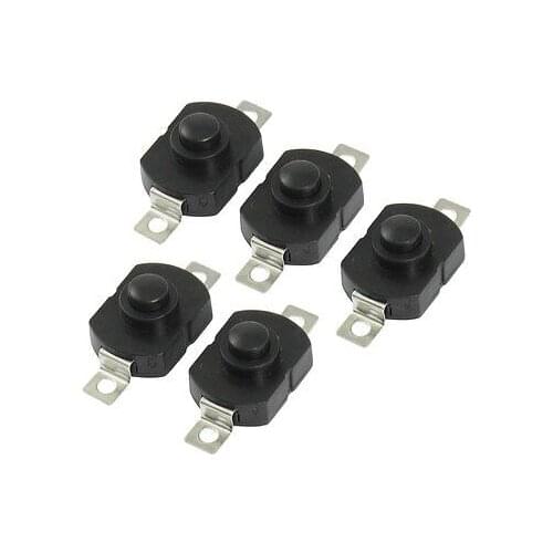 5pcs Horizontal 2 Pin On/Off Position Flashlight Push Button Switch