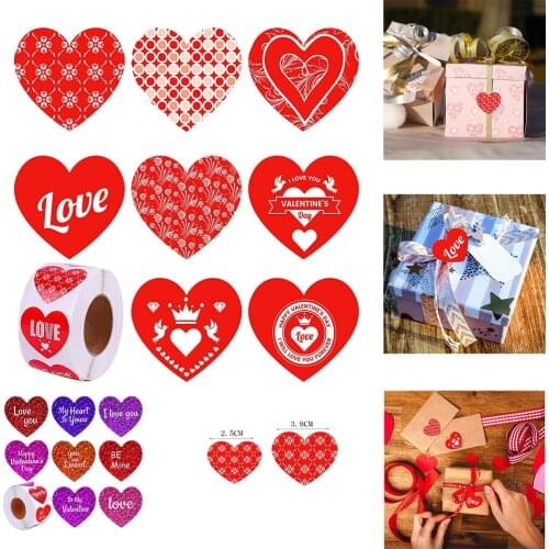 500pcs/roll Heart Red Stickers Seal Labels Labels Stickers Scrapbooking For Package And Wedding Decoration Stationery Sticker