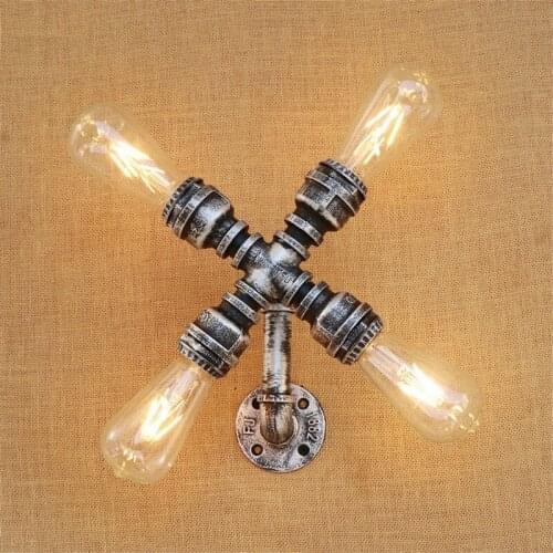American Loft Style Industrial Vintage LED Wall Light Fixtures Iron Water Pipe Edison Wall Sconce E27 Wall Lamp Home Lighting