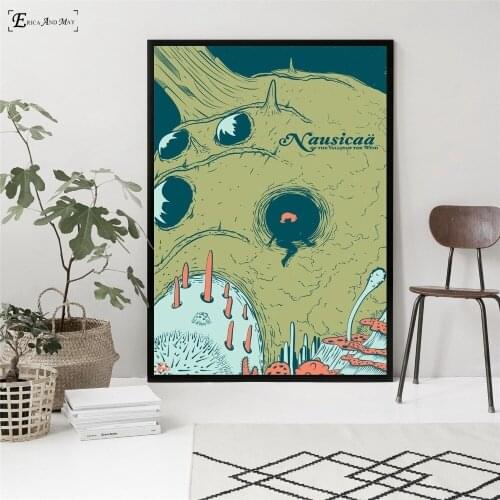 Anime Miyazaki House Figures Posters and Prints Wall art Decorative Picture Canvas Painting For Living Room Home Decor Unframed