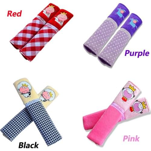 Cute Cartoon Car Sefety Seat Belt Cover Child and Kids Seat belts Shoulder Pad Protection Plush Padding Car Cover Accessories