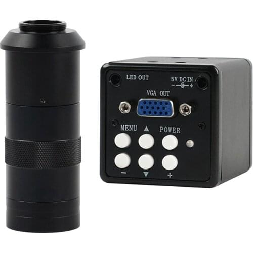 Free Shipping 2.0MP VGA Outputs Digital Industrial Microscope Camera +8~130X Adjustable Magnification Zoom C Mount Lens