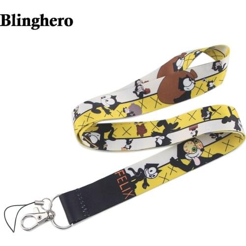 CB045 Cute Cat Cartoon Lanyards ID Badge Holder Keychain ID Card Passport Gym Mobile Badge Holder Lanyard Key Holder