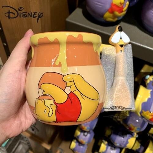 Disney cartoon ceramic cup cute Winnie the Pooh shaped childrens water cup and coffee cup tumbler cup