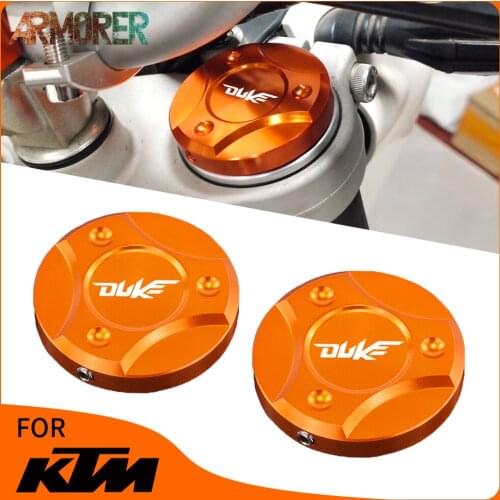 For KTM DUKE 125 200 250 390 690 990 1090 1190 1290 Motorcycle CNC Aluminum Front Fork Suspension Top Cover Cap 2013 - 2019 2017