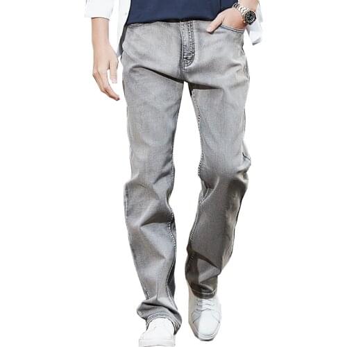 2020 Mens Brand Jeans High Quality Gray Mens Retro Baggy Jeans Hip Hop Loose Skateboard Denim Pants Brand Clothes Size 28-48