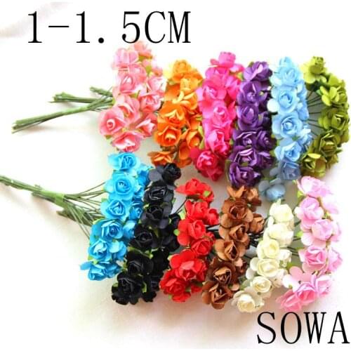Paper Rose Handmake Artificial Flower Bouquet Wedding Decoration DIY Wreath Gift Scrapbooking Craft Fake Flower 48pcs/lot