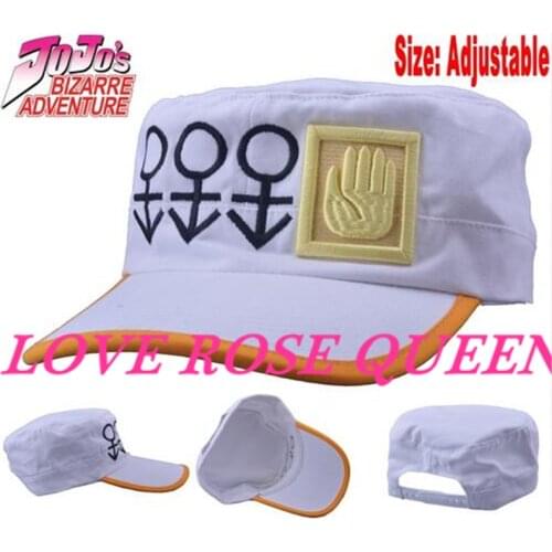 2018 Anime JoJos Bizarre Adventure Kujo Jotaro Hat Cap Cosplay Costume Otaku Adjustable White Hat free shipping