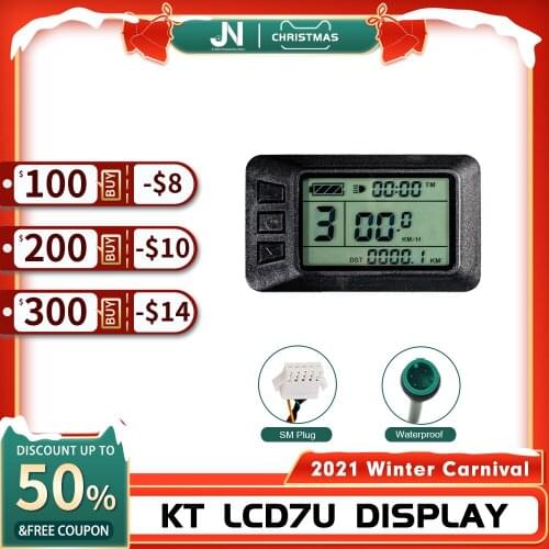 Ebike 24V 36V 48V KT LCD7U Display Intelligent Control Panel With USB Waterproof For Electric Bicycle Hub Motor Conversion Kit