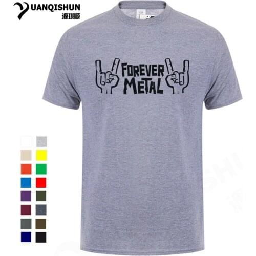 Rocker Hands Gesture Forever Metal T-shirts 2018 New Rock Roll Music T shirts Top Quality Cotton Brand Tshirt Hip Hop Male Tee