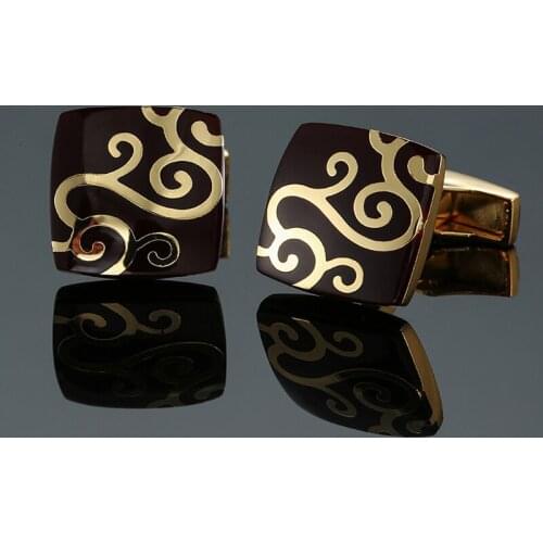 DY High quality brass enamel craft gold cloud shaped flowers Cufflinks Mens French shirt Cufflinks free shipping