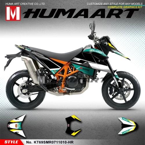 HUMAART Supermoto Décor Design Motorbike Stickers Set for SM SMR 690 2007 2008 2009 2010 2011