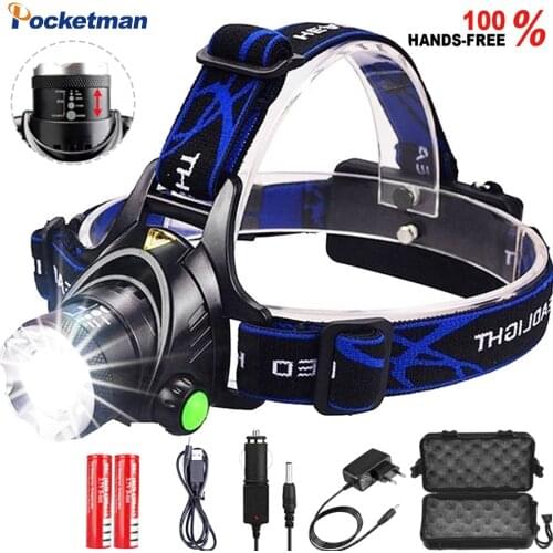 Headlamps 30000 lumens Led Headlamp L2/T6 Headlight Head Torch LED Flashlight Head lamp use 18650 battery for Camping Fishing