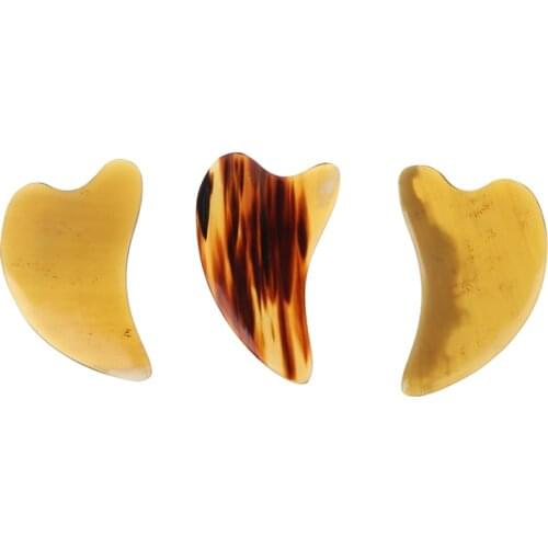 Natural Ox Horn Gua Sha Board Gouache Scraper Face Massager Facial Lift Neck Body Scraping Massage Physical Therapy Beauty Tool