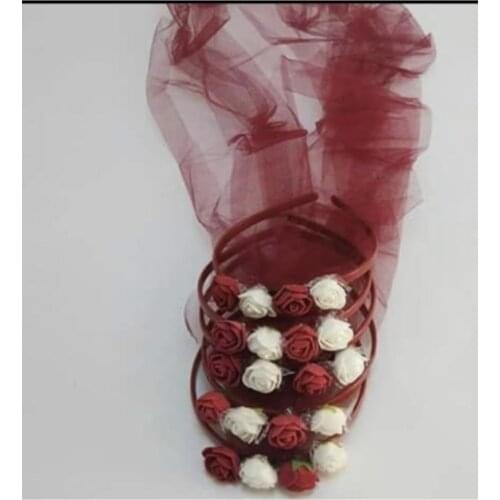 Henna Night henna Material Bridesmaid Crown henna Petals Gauze 10 Pcs Burgundy Color wedding bride mariage хна henna